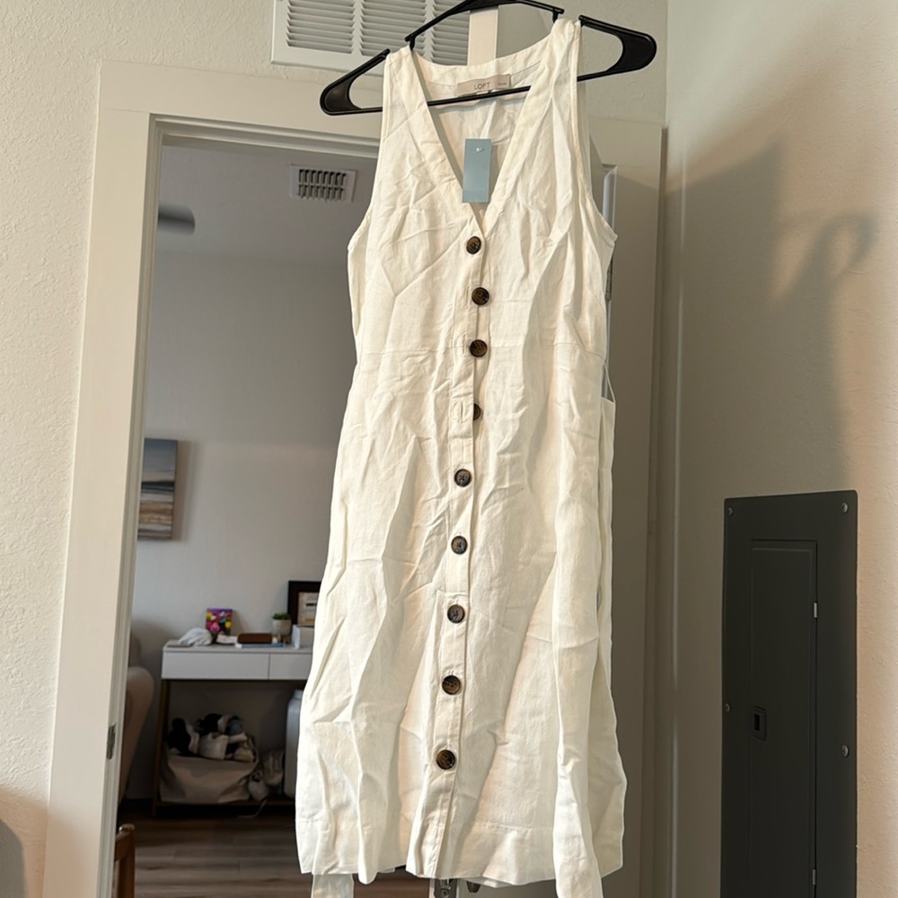 LOFT White Summer Dress Never Worn w/tags